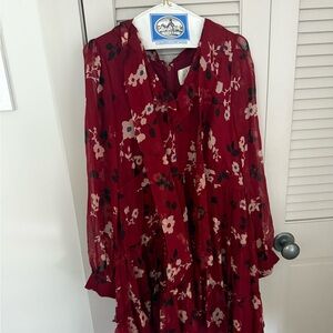 Kate spade Floral Red and Black Dress